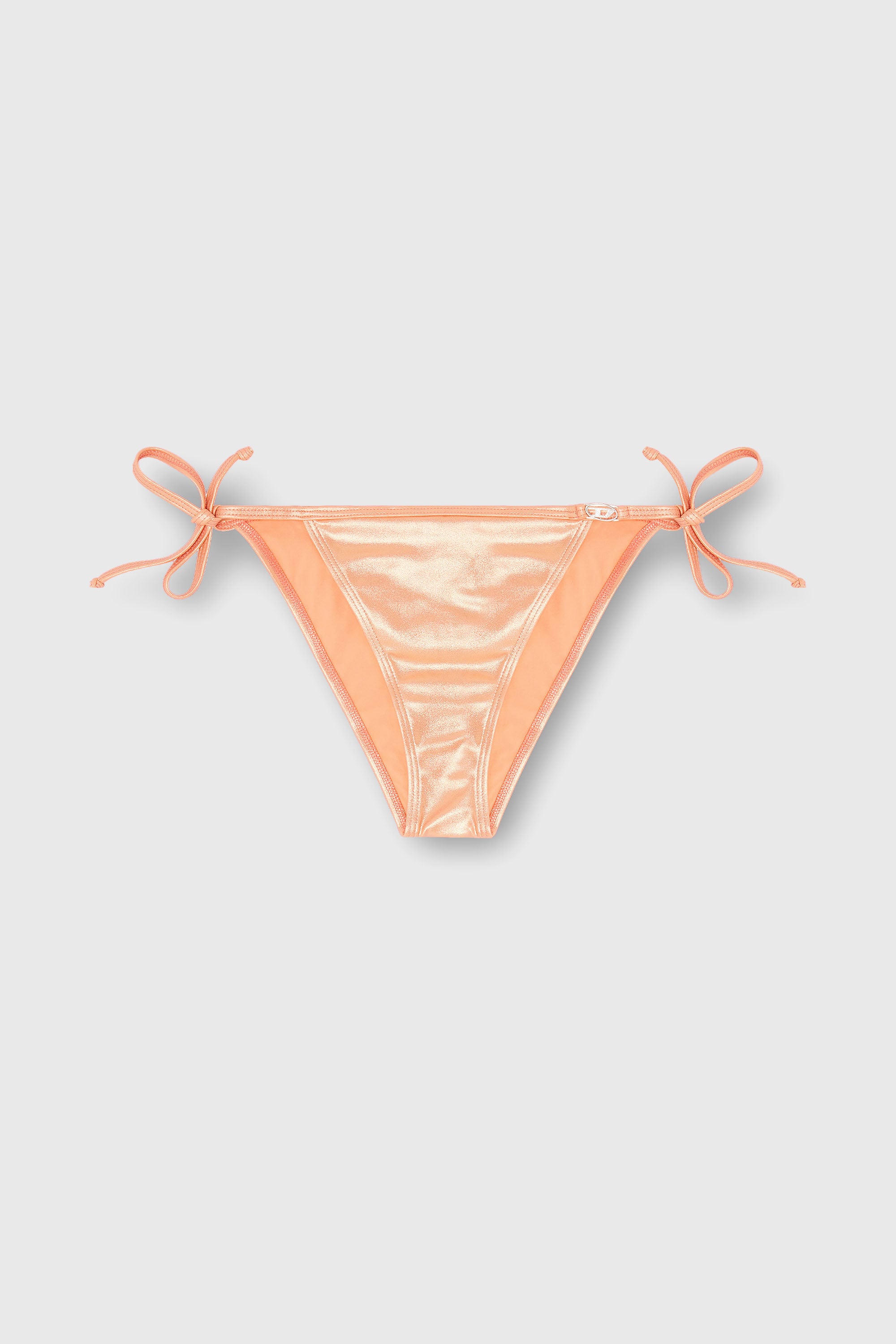Diesel - BRIGITTES-DNM, Woman's Side-tie bikini bottoms in shimmery fabric in Peach - 2