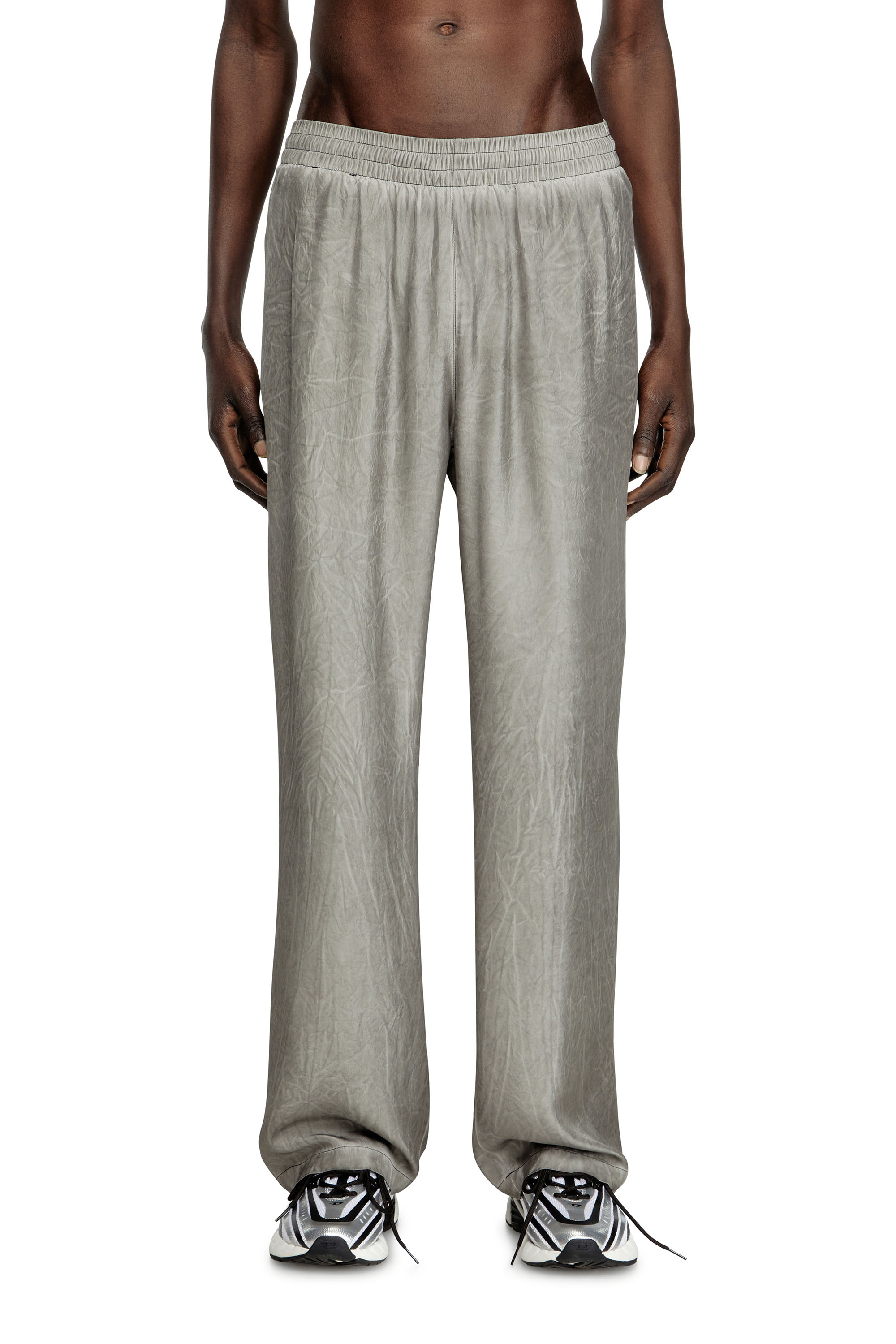 Diesel - P-LEON, Unisex's Fluid crinkled track pants in Grey - 2