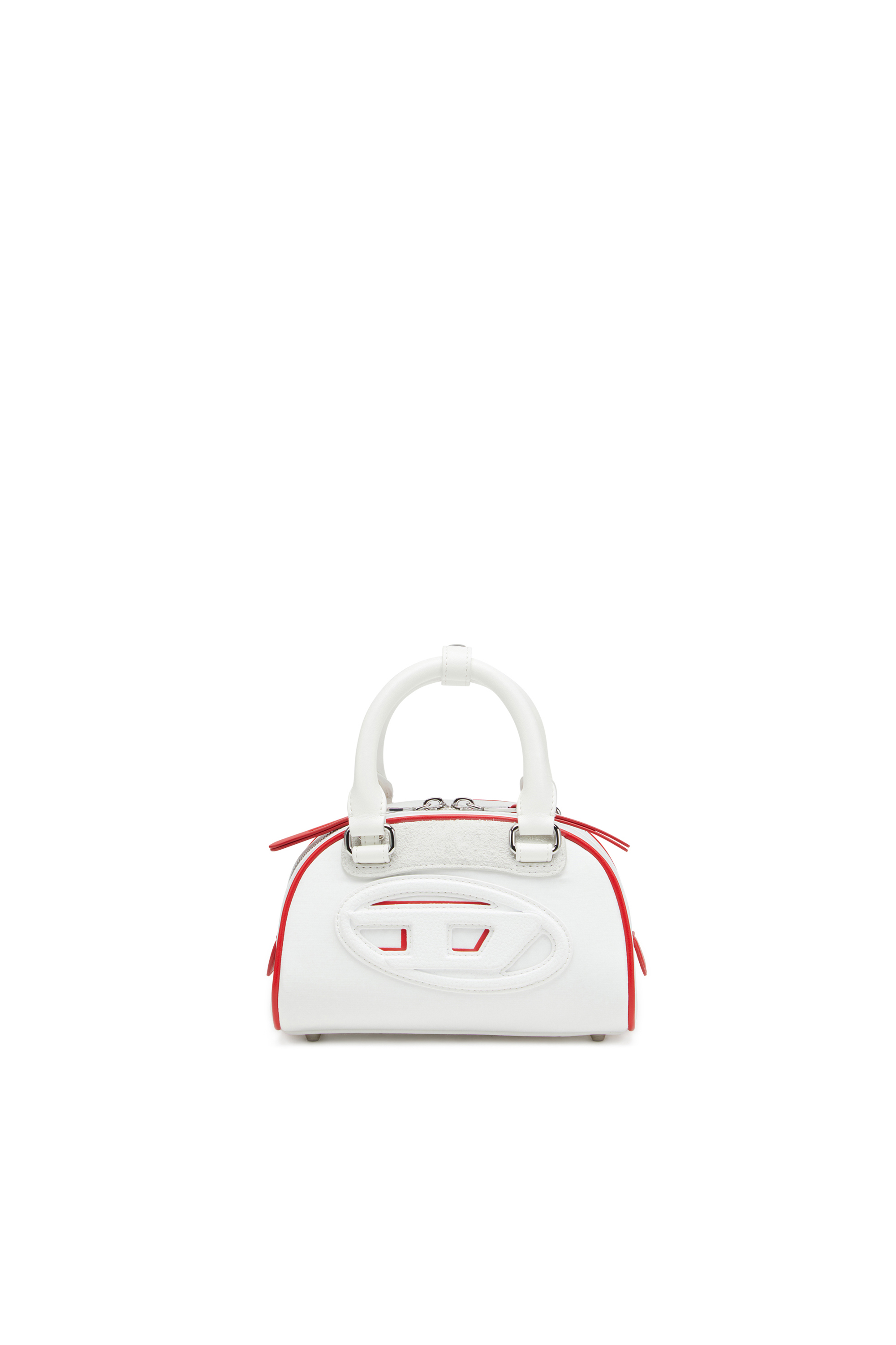 Diesel - 1DR DOME CROSSBODY, Woman's 1DR Dome-Colour-block mini bowling bag in White - 1