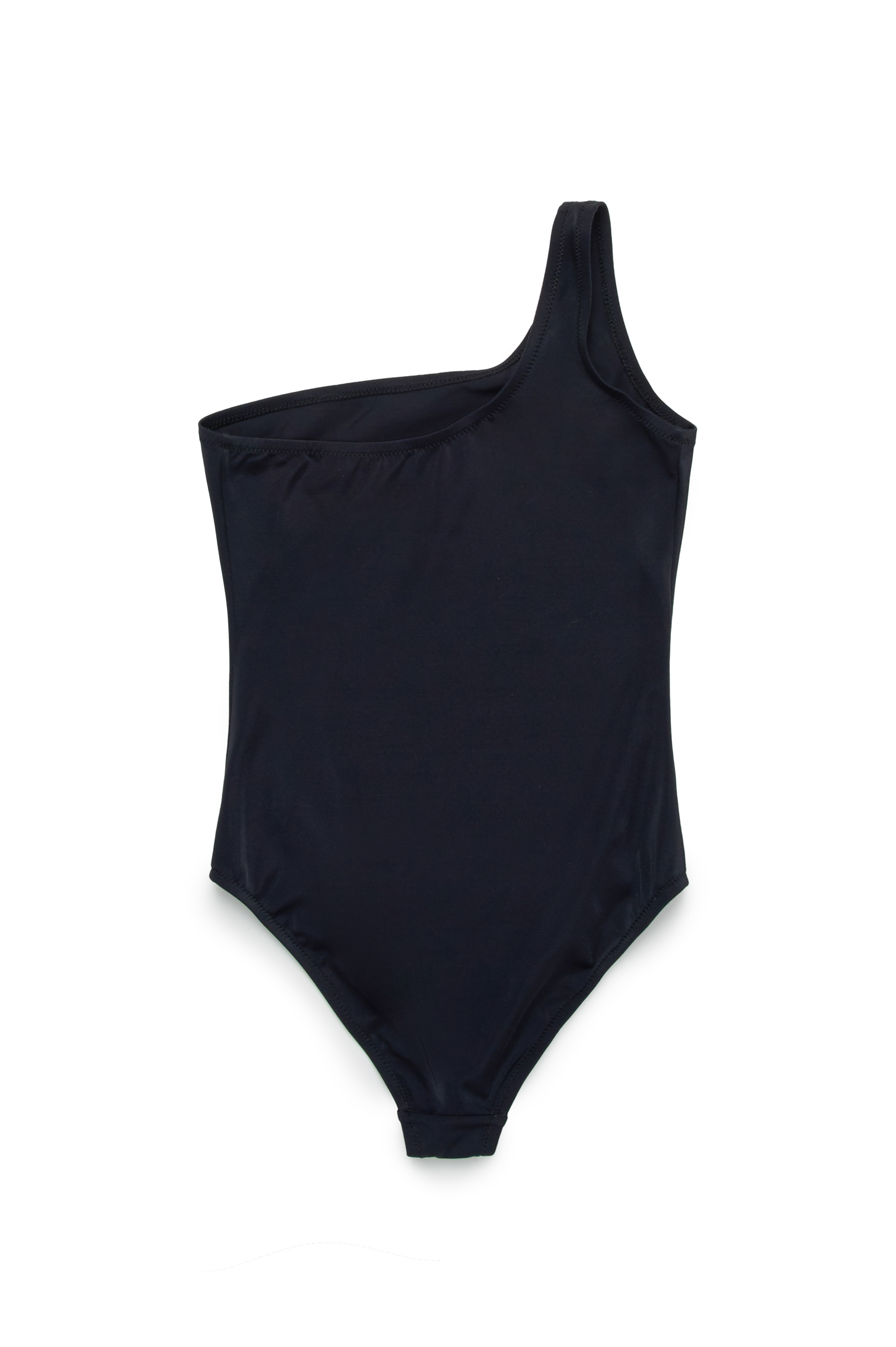 Diesel - MUNNYX, Woman's One-shoulder swimsuit with Oval D logo in Black - 2